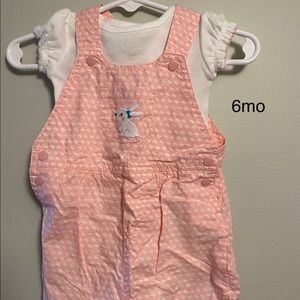 6mo girls overall short set